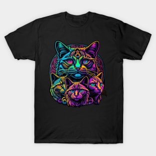 Colorful melting Cat with UV color designe #3 T-Shirt